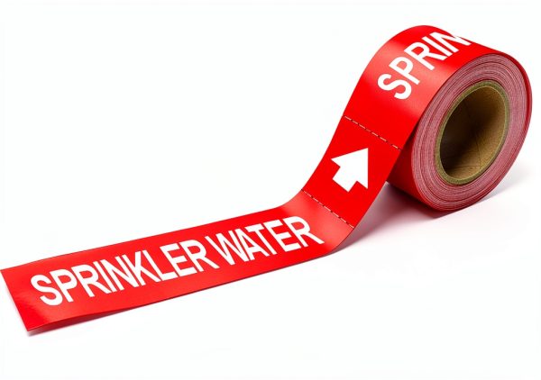 Pipe Markers Brady 20467 B-736 1" H x 8" W White on Red Self-Sticking-0