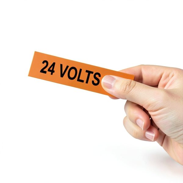 ComplianceSigns.com 24V DC Label Decal 4x1in 10-Pack Vinyl Pipe-1