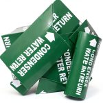 Industrial Pipe Markers NADCO 25-Pack Green/White 5.5x8 Vinyl Labels-0