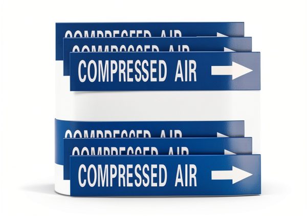 Compressed Air Pipe Marker MECCANIXITY White/Blue 1-3/5 x 8 30 Pack-0