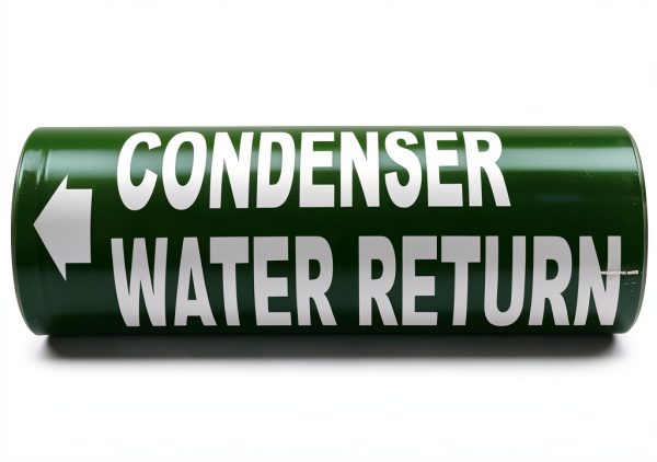 Industrial Pipe Markers NADCO 25-Pack Green/White 5.5x8 Vinyl Labels-1