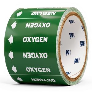 Medical Gas Pipe Markers Brady 98844 White on Green 3/4" Pipe Wrap-0