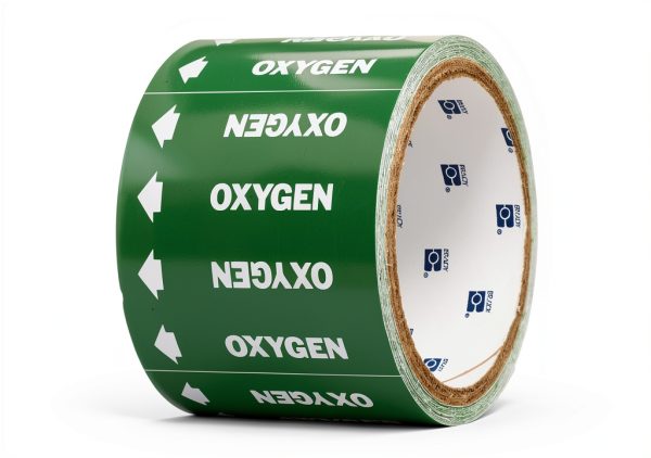 Medical Gas Pipe Markers Brady 98844 White on Green 3/4" Pipe Wrap-0