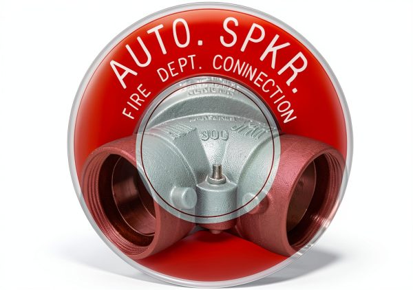 Auto Spkr FDC Sign Outdoor - Round ID Plate 4in Pipe Exposed Automatic Sprinkler System Fire Department Connections - Helps Easily Identify Fire Sprinkler Connections - 4 PK-2