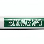 Heating Water Supply Pipe Label 8x2 Green 5-Pack ComplianceSigns-0