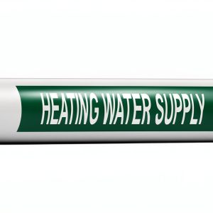 Heating Water Supply Pipe Label 8x2 Green 5-Pack ComplianceSigns-0