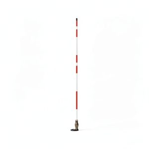 Hydrant Marker, 5 ft., Fiberglss, White/Red-0