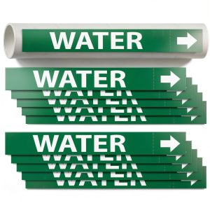 10 Pack Water Pipe Markers with Arrows 8x1 Inch for Cold Hot Grey-0