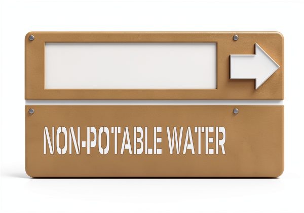Non Potable Water Stencil 4x29 in Plastic Pipe Marker ComplianceSigns-0