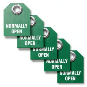 AccuformNMC Normally Open Valve Tags Double Sided Plastic Pack of 5-0