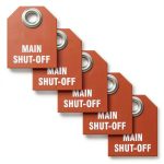 AccuformNMC Shut Off Valve Tags Pipe Markers - Red Double-Sided-0