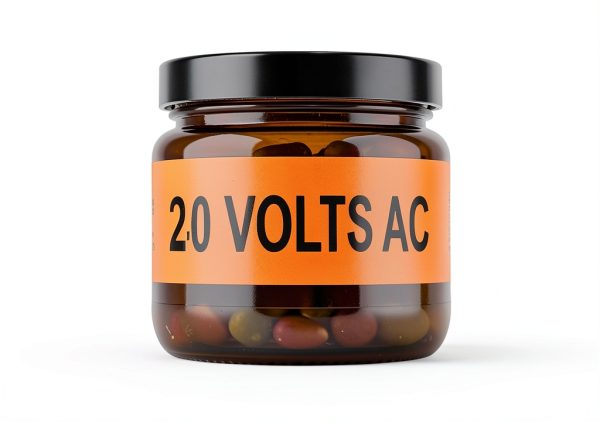 240 Volts AC Safety Label Decal ComplianceSigns 4x1in Orange 10-Pack-0