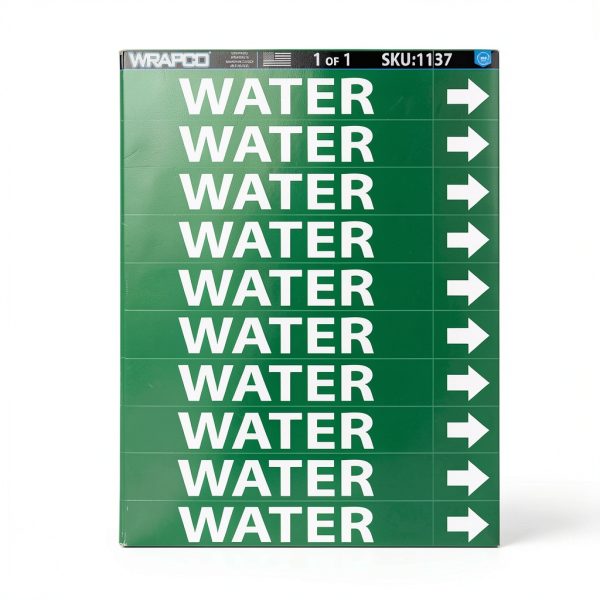 10 Pack Water Pipe Markers with Arrows 8x1 Inch for Cold Hot Grey-3