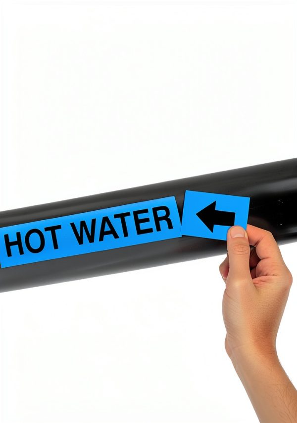Brady 20415 Economy Pipe Markers To-Go B-736 1" H x 8" W White on Blue-1