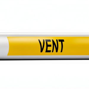 ComplianceSigns.com Vent Pipe Label Decal 8x2in 5-Pack Yellow-0
