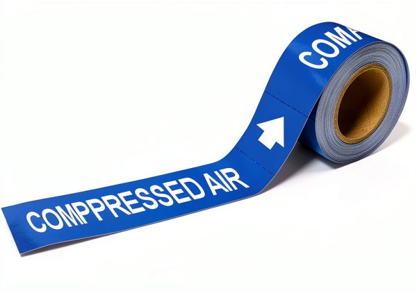 Brady 20415 Economy Pipe Markers To-Go B-736 1" H x 8" W White on Blue-0