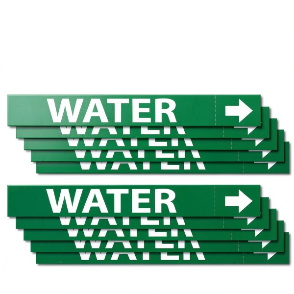 10 Pack Water Pipe Markers with Arrows 8x1 Inch for Cold Hot Grey-1