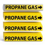 (30 Pack) Propane Gas Pipe Markers with Arrows 1 x 8 inch – Durable Gas Line Identification Stickers, Warning Labels, and PVC Pipeline Tags for Safety and Compliance-0