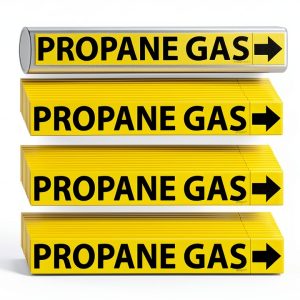 (30 Pack) Propane Gas Pipe Markers with Arrows 1 x 8 inch – Durable Gas Line Identification Stickers, Warning Labels, and PVC Pipeline Tags for Safety and Compliance-0